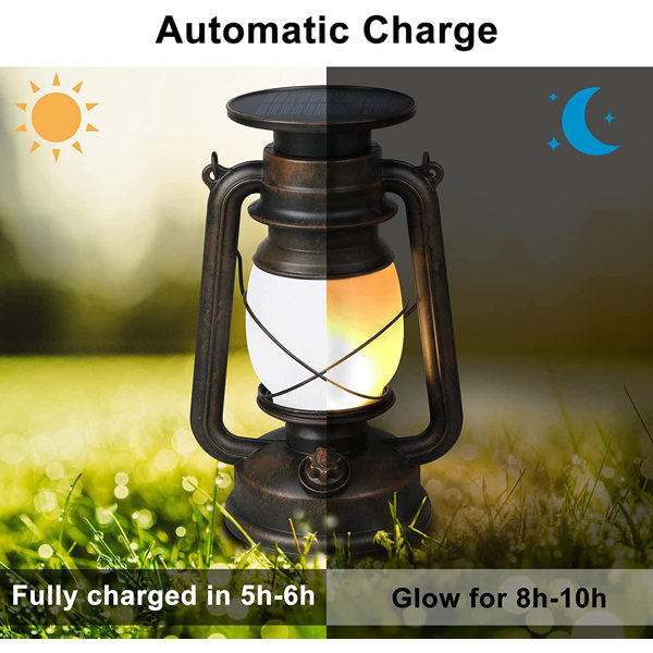 Haitral 9.5'' Solar Powered Integrated LED Color Changing Outdoor Lantern Wayfair
